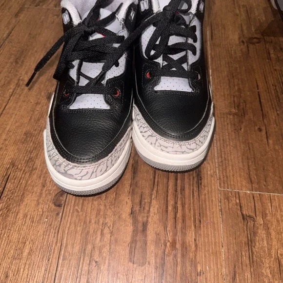 Jordan Kids Black and White Sneakers with Red Accents